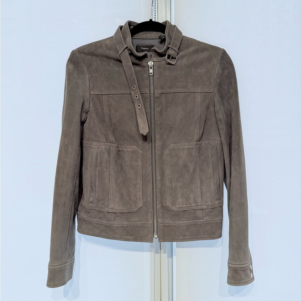 Theory goat leather jacket